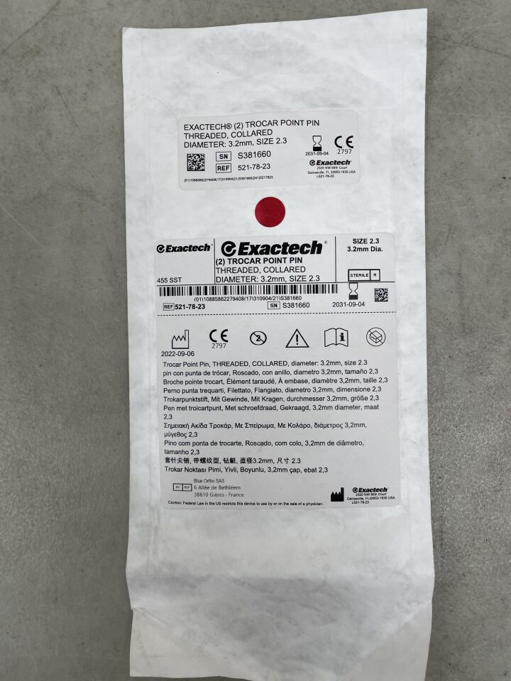 521-78-23 - EXACTECH - Punta de trocar de tamaño 2,3 (2 por paquete), (unidades) - (Fecha de caducidad: 04/09/2031)