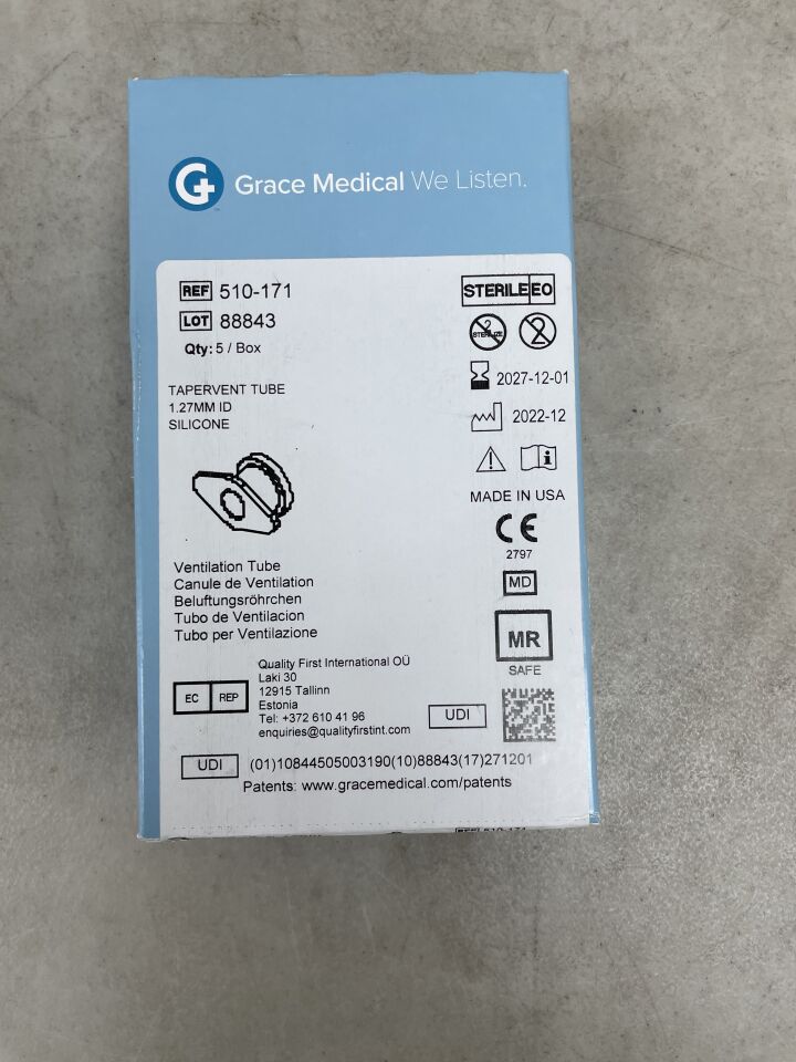 510-171 - GRACE MEDICAL - tapervent tube 1.27mm, (BX/5) - ( Expiry Date: 2027-12-01 )