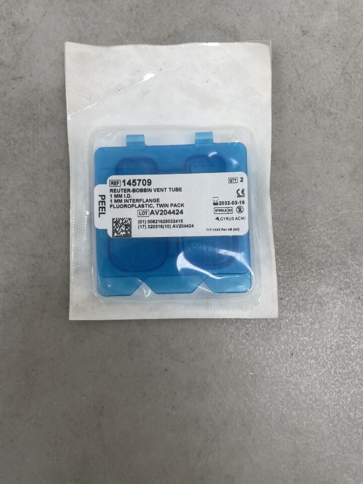 145709 - GYRUS ACMI - Reuter Bobbin Vent Tube 1mm I.D. 1mm Interflange Fluoroplastic twin pack, (EA) - ( Expiry Date: 2032-03-16 )