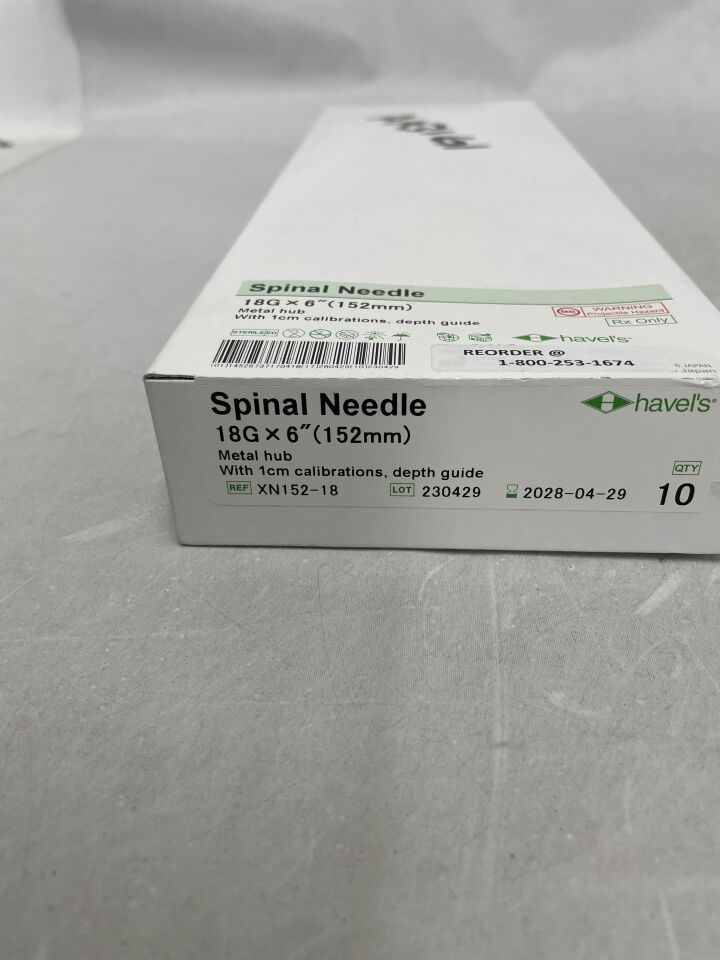 XN152-18 - HAKKO - Spinal Needle, 18G x 6", (BX/10) - ( Expiry Date: 2028-04-29 )