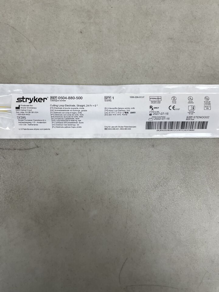 0504-880-500  -  STRYKER  -  Cutting Loop Electrode, Straight, 24Fr , ( EA )  -  ( Expiry Date : 2027-07-15 )