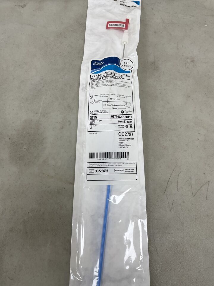 27303 - BOSTON SCIENTIFIC - VanSonnenberg Sump- Locking Pigtail Regular - 12Fr x 35cm, (EA) - ( Expiry Date: 2025-09-26 )