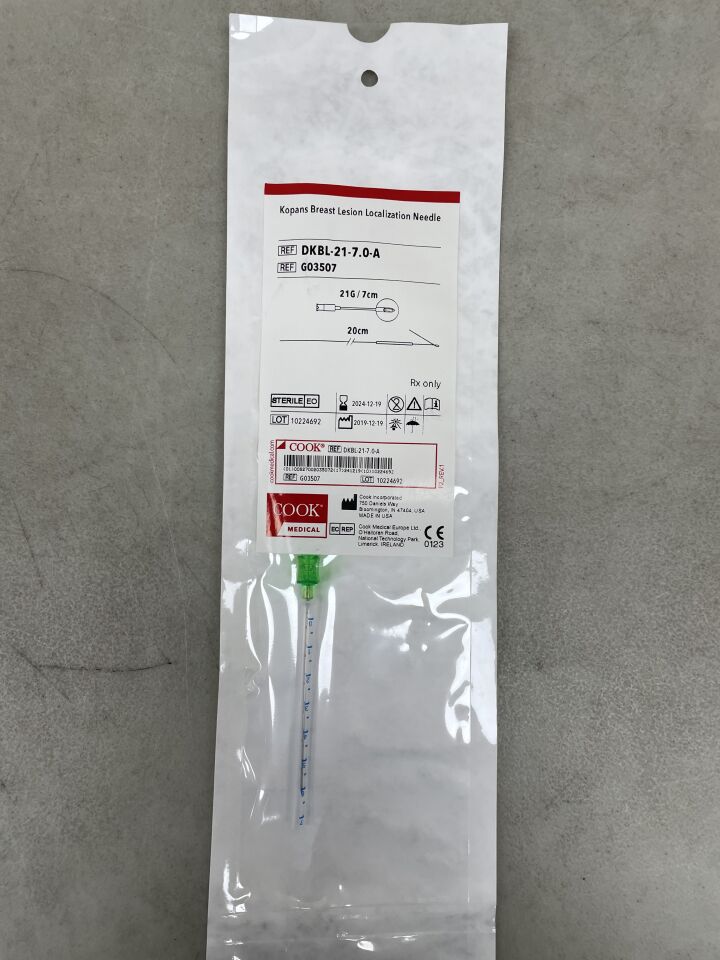 G03507 - COOK - Kopans Breast Lesion Localization Needle 21G x 7cm, (EA) - ( Expiry Date: 2024-12-19 )