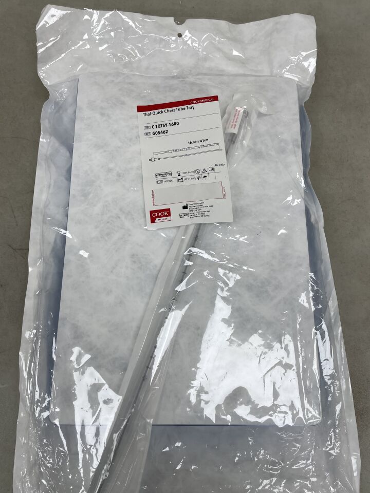 G05462 - COOK - thal-quick chest tube tray 16f x 41cm, (EA) - ( Expiry Date: 2024-04-30 )