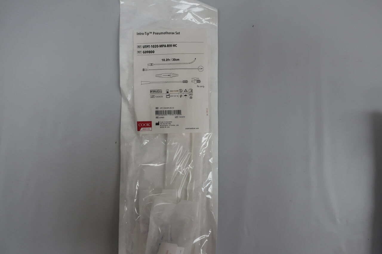 G09800 - COOK - intro-tip pneumothorax set 10.2f, multipurpose, (EA) - ( Expiry Date: 2025-02-16 )