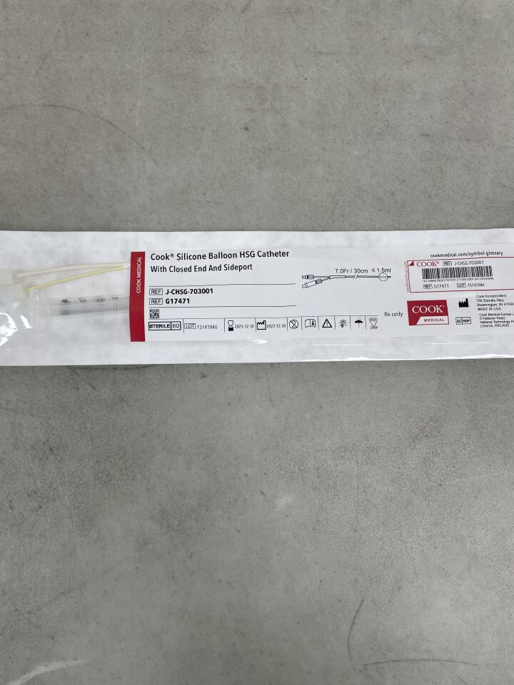 G17471 - COOK - SILICONE BALLOON HSG CATHETER, CLOSED TIP W/SIDEPORT 7F X 30cm, (EA) - ( Expiry Date: 2025-12-30 )