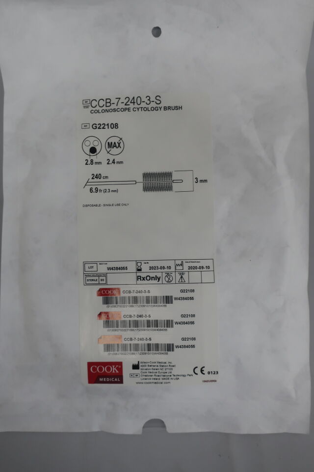 G22108 - COOK - Cytology Brush 7F x 240cm x 3mm, for Colonoscope, (EA) - ( Expiry Date: 2024-06-21 )