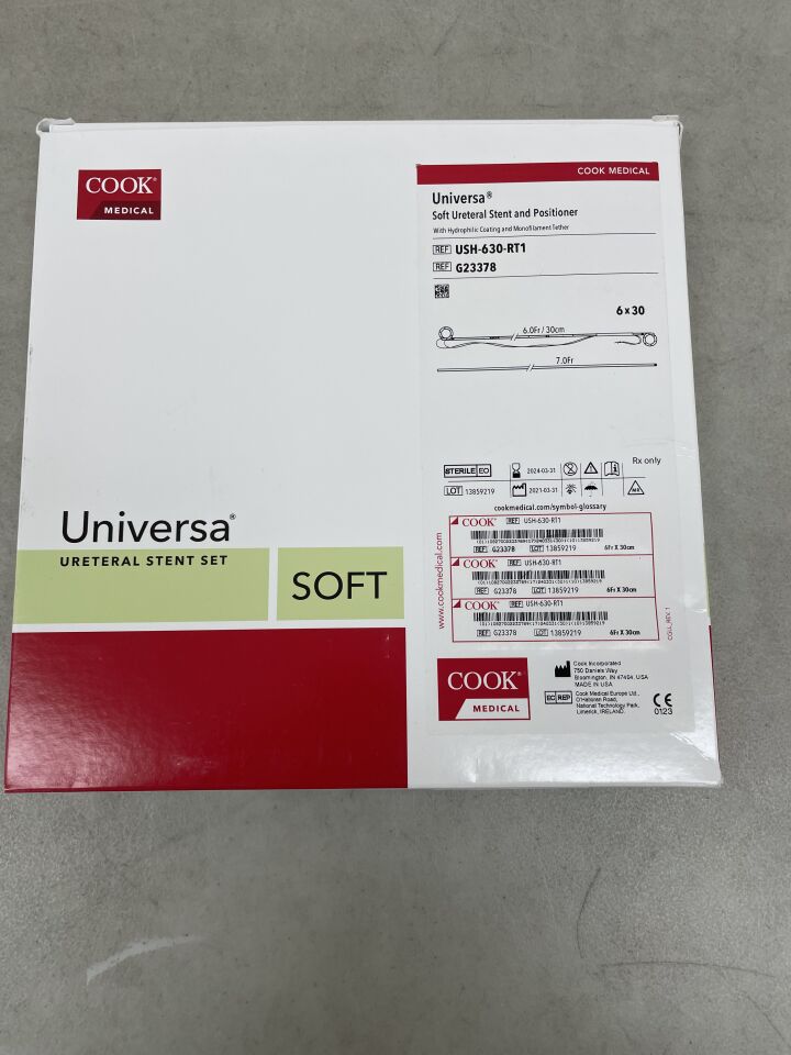 G23378 - COOK - Universa Soft Ureteral Stent and Postioner, 6F x 30cm, (BX/1) - ( Expiry Date: 2024-03-31 )