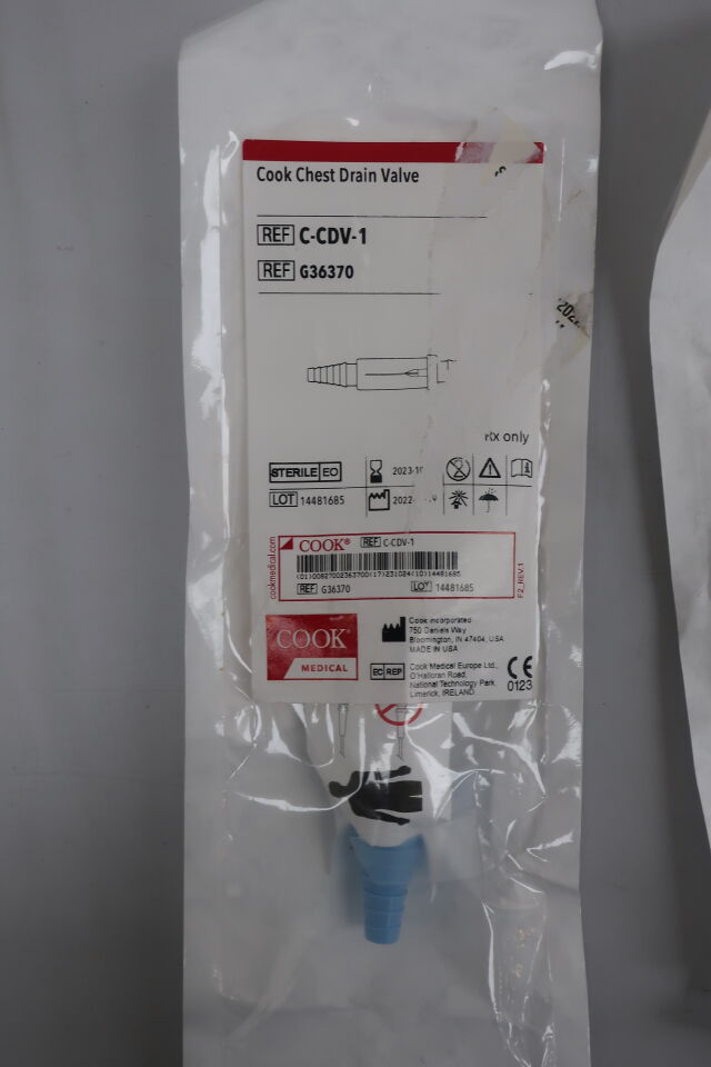 G36370 - COOK - Chest Drain Valve, (EA) - ( Expiry Date: 2024-12-01 )