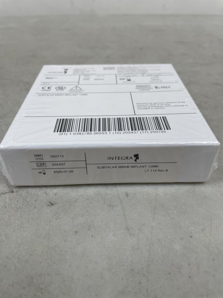 50112 - INTEGRA - Subtalar MBA, Implant 12mm, (BX/1) - ( Expiry Date: 2025-07-05 )