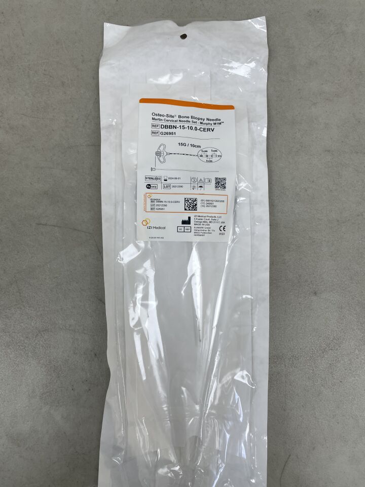 DBBN-15-10.0-CERV - IZI MEDICAL - Osteo-Site Martin Cervical Bone Biopsy Needle Set, Back Bevel & Side Bevel Tip 15G x 10cm (G26951), (EA) - ( Expiry Date: 2024-06-01 )