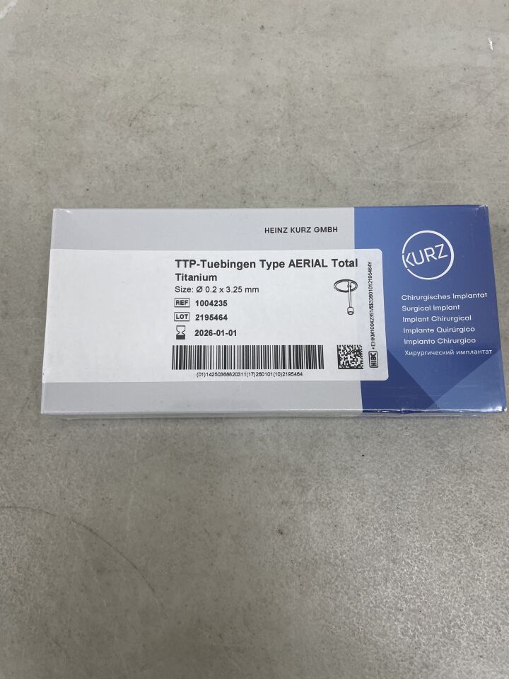 1004235 - KURZ - TTP-Tuebingen Type Aerial Total Titanium 0.2 X 3.25mm Surgical Implant 1004235, (BX/1) - ( Expiry Date: 2026-01-01 )