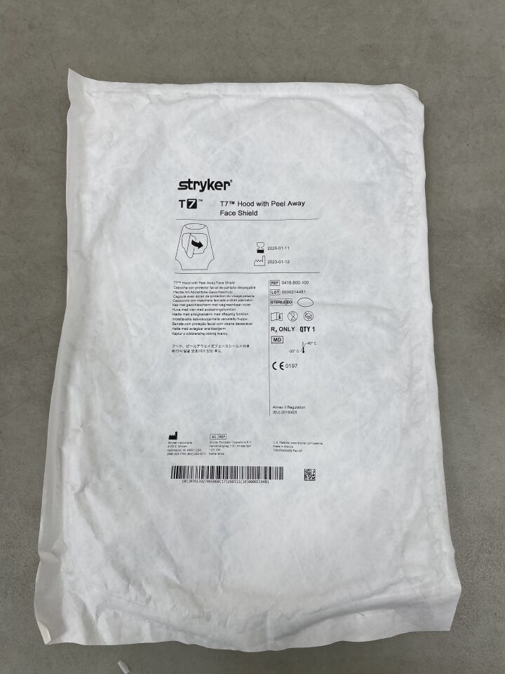 0416-800-100 - STRYKER - T7 Hood w/Peel Away Face Shield, (EA) - ( Expiry Date: 2026-01-11 )