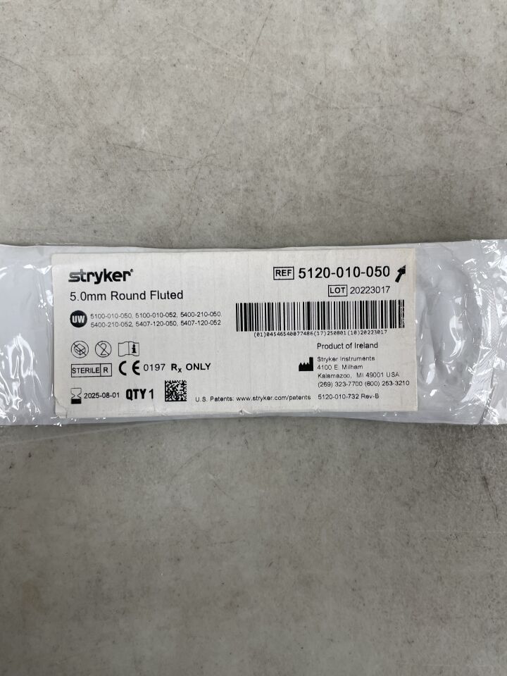 5120-010-050 - STRYKER - 5.0mm Round Fluted Bur, Medium, (EA) - ( Expiry Date: 2025-08-01 )