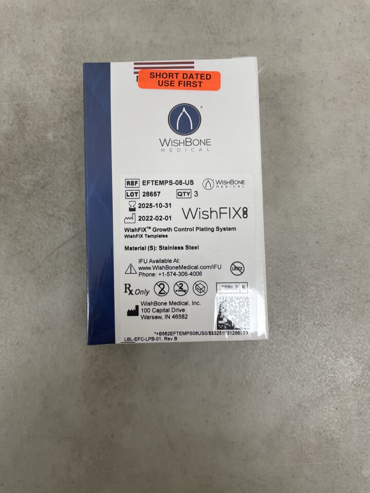 EFTEMPS-08-US - WISHBONE MEDICAL - WishFIX Templates, (BX/3) - ( Expiry Date: 2025-10-31 )