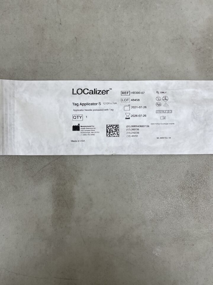 HB300-07 - HOLOGIC - LOCalizer TAG S Needle Applicator w/Preloaded RFID Tag, 12G x 7cm, (EA) - ( Expiry Date: 2026-07-26 )