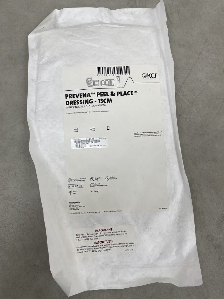 PRE1155US - KCI - Prevena Peel & Place Dressing, 13cm, (EA) - ( Expiry Date: 2026-08-31 )