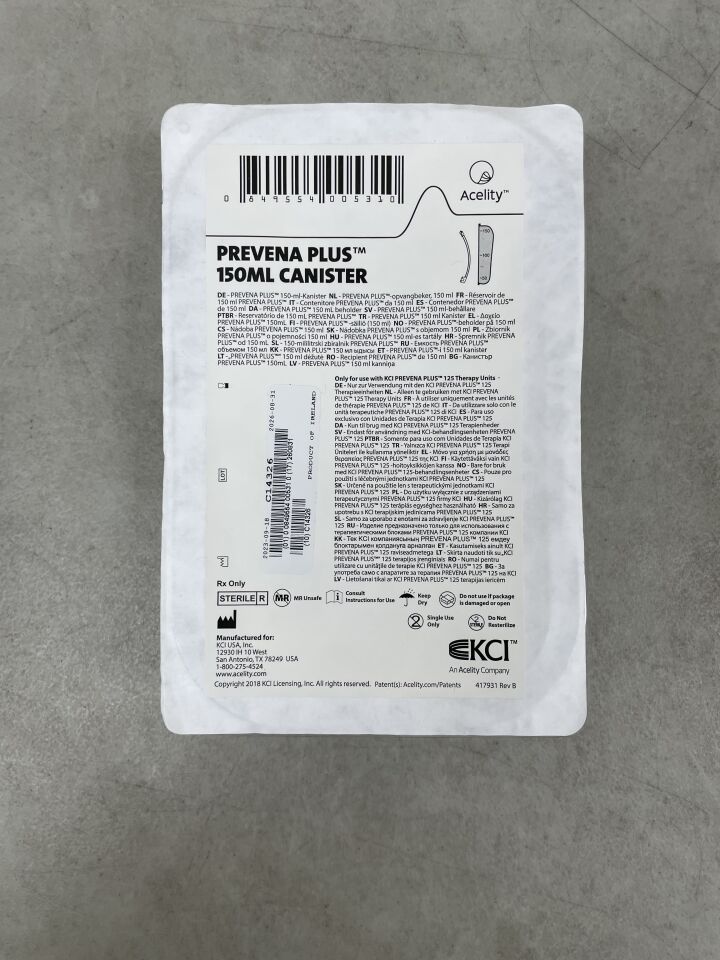 PRE4095 - KCI - Prevena Plus Canister 150ml, (EA) - ( Expiry Date: 2026-08-31 )