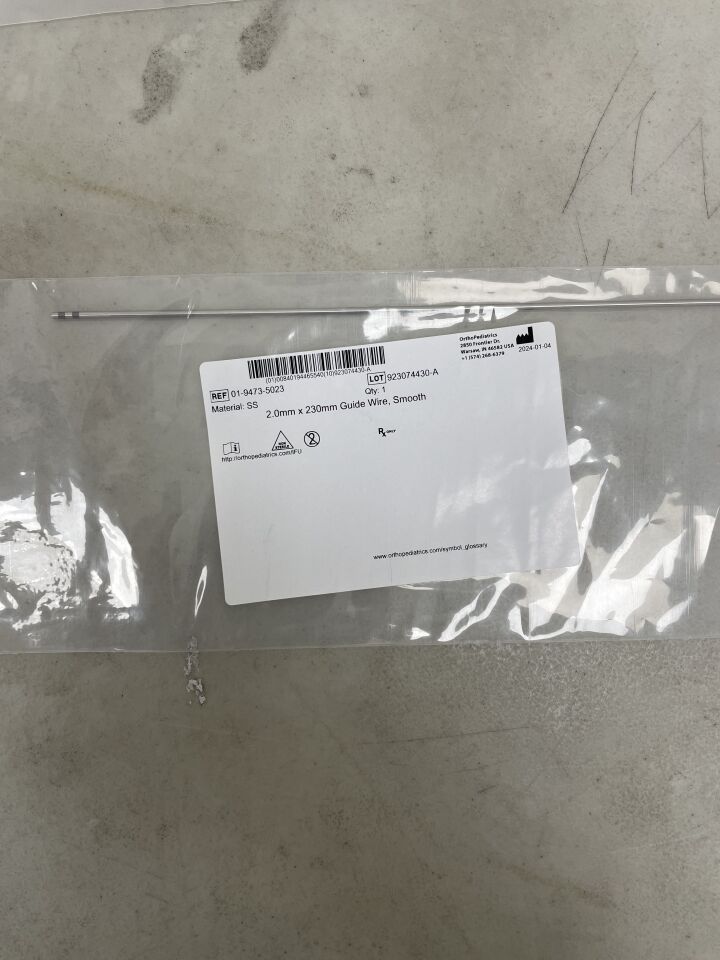01-9473-5023 - ORTHO PEDIATRICS - 2.0mm x 230mm Guide Wire, Smooth Stainless Steel, (EA) - ( Expiry Date: 2099-12-31 )