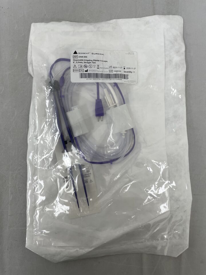 DNI8-05S - KATALYST SURGICAL - Kogent Disposable Dual Irrigating Bipolar Forceps 8.00" 0.5mm Tips, (EA) - ( Expiry Date: 2026-11-27 )