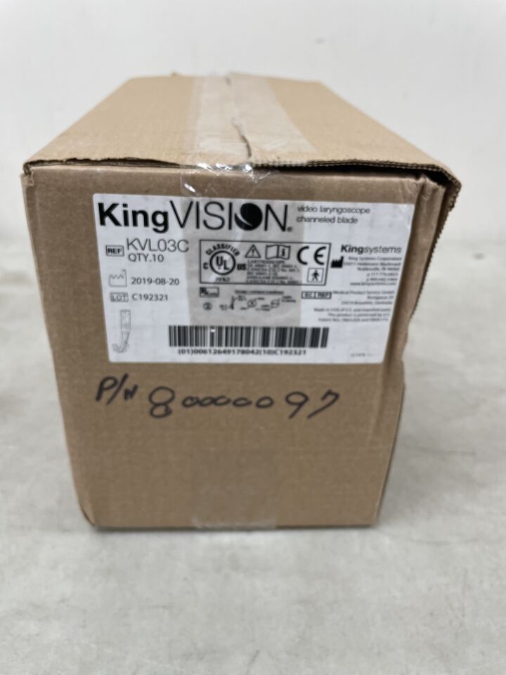 KVL03C - KING SYSTEMS - King Vision Video Laryngoscope Channeled Blade #3, (BX/10) - ( Expiry Date: 2099-12-31 )