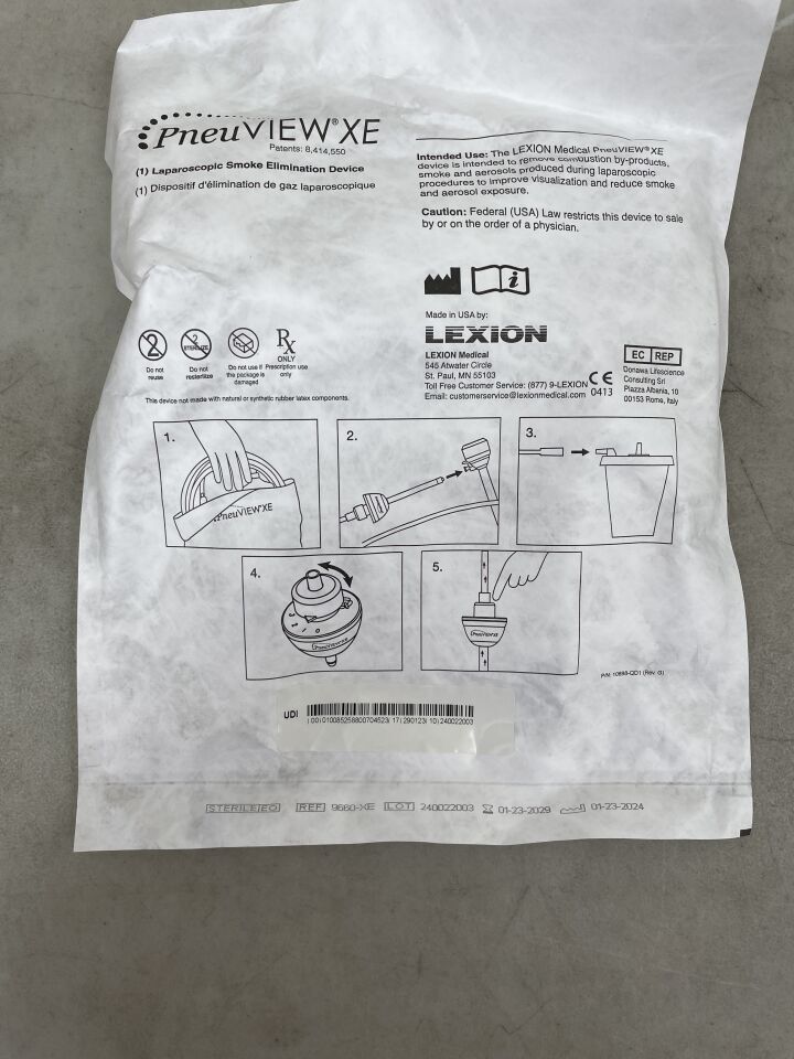 9660-XE  -  LEXION MEDICAL  -  PneuVIEW XE Laparoscopic Smoke Elimination Device , ( EA )  -  ( Expiry Date : 2029-01-23 )