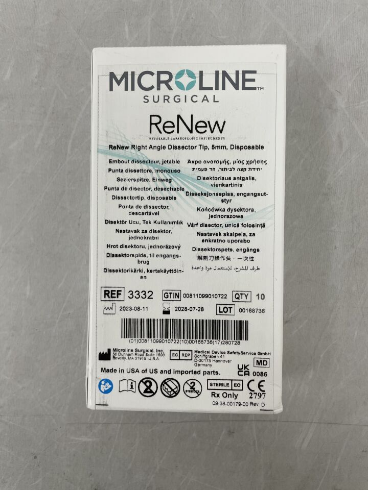3332 - MICROLINE SURGICAL - ReNew Single-Use Right Angle Dissector, 5 mm Size, (BX/10) - ( Expiry Date: 2028-07-28 )