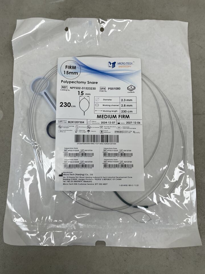 NPFS02-01523230 - MICRO-TECH - Hot Polypectomy Snare, Small Oval Firm 15mm x 230cm, 2.8mm, (EA) - ( Expiry Date: 2027-12-06 )