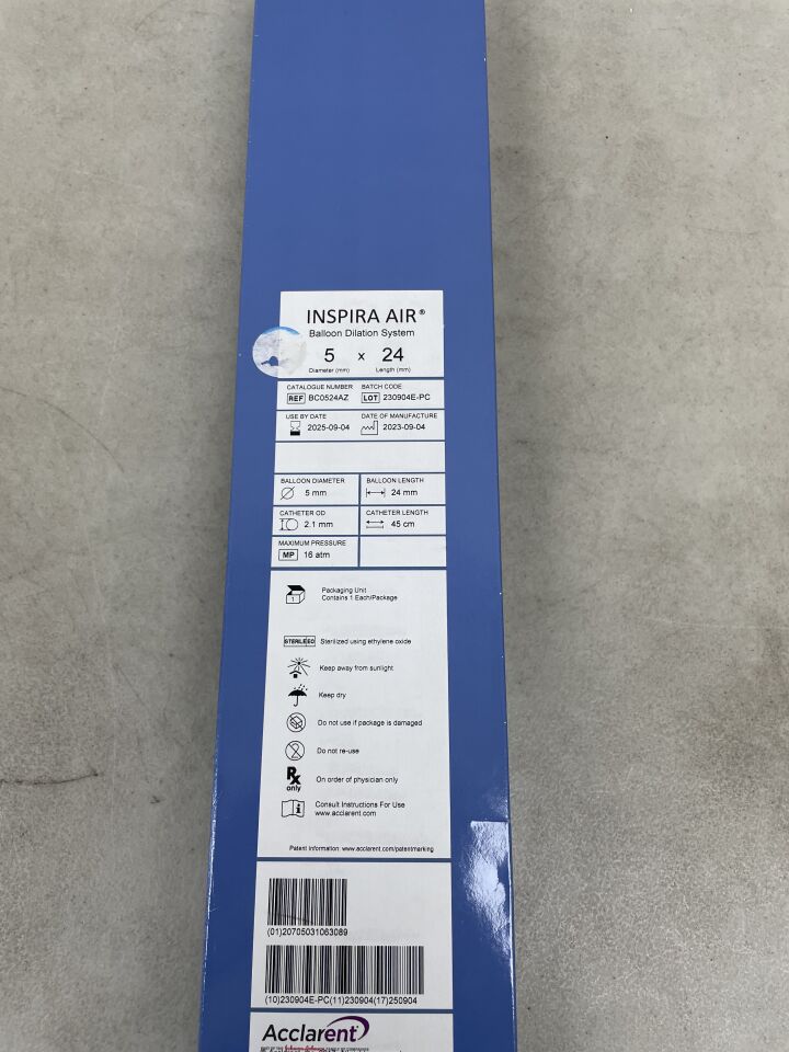 BC0524AZ - ACCLARENT - Inspira Air Balloon Dilation System 5mm x 24mm, (BX/1) - ( Expiry Date: 2025-09-04 )