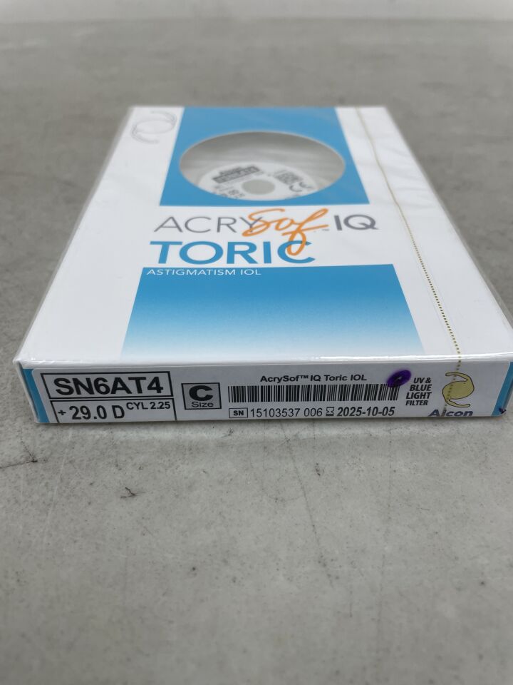 SN6AT4.290 - ALCON - AcrySof IQ Toric Astigmatism Intraocular Lens, 29.0D, (BX/1) - ( Expiry Date: 2025-10-05 )