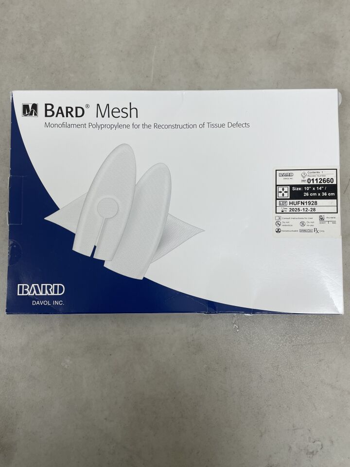 112660 - BARD - Polypropylene Flat Sheet Mesh 10" x 14" (No Box), (BX/1) - ( Expiry Date: 2025-12-28 )