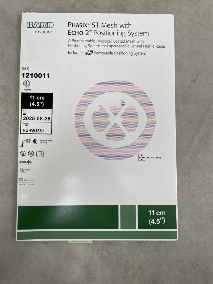 1210011 - BARD - Phasix ST Mesh w/ECHO 2 Positioning System, 11cm Round, (BX/1) - ( Expiry Date: 2025-08-28 )