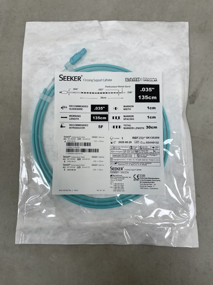 SK13535M - BARD - Seeker Crossing Support Catheter 0.035" x 135cm, (EA) - ( Expiry Date: 2025-08-29 )