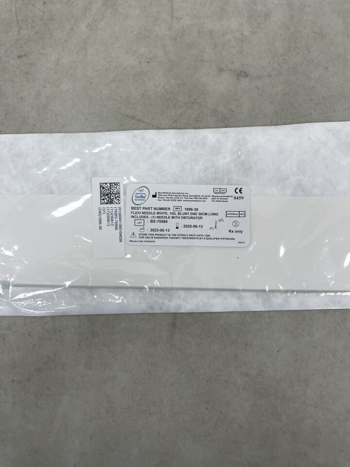 1896-30 - BEST MEDICAL - Flexi Needle, White, 15G x 30cm Blunt End with Obturator, (EA)