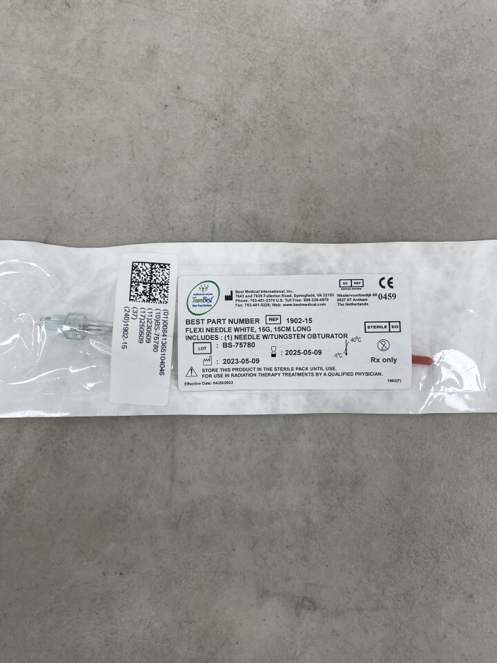 1902-15 - BEST MEDICAL - Flexi Needle, White, 15G x 15cm  Blunt End with Tungsten Obturator, (EA) - ( Expiry Date: 2025-05-09 )