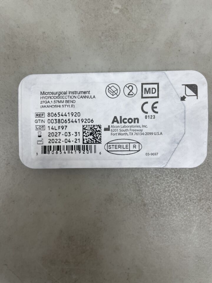 8065441920 - ALCON - 27G Akahoshi Hydrodissection Cannula, (EA) - ( Expiry Date: 2027-03-31 )