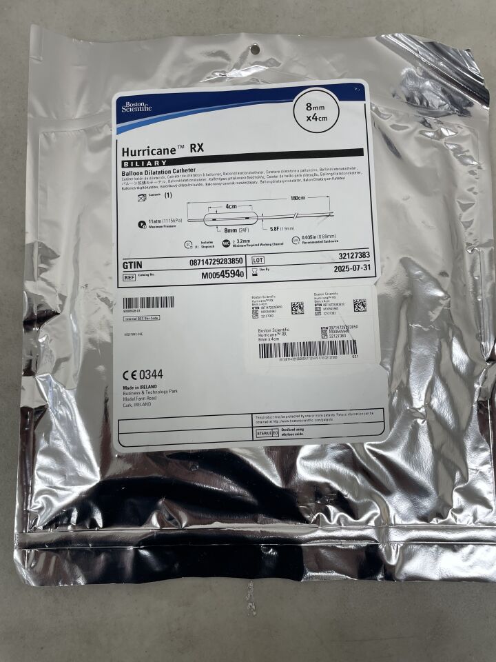 4594 - BOSTON SCIENTIFIC - Hurricane RX Balloon Dilatation Catheter - Biliary - 8mm x 4cm, () - ( Expiry Date: 2025-07-31 )