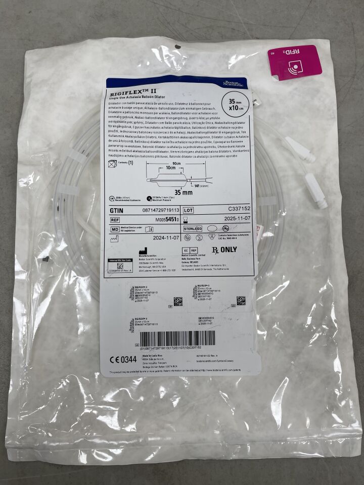 5451 - BOSTON SCIENTIFIC - RIGIFLEX II Single Use Achalasia Balloon Dilator - 35mm x 10cm x 90cm, (EA) - ( Expiry Date: 2025-11-07 )