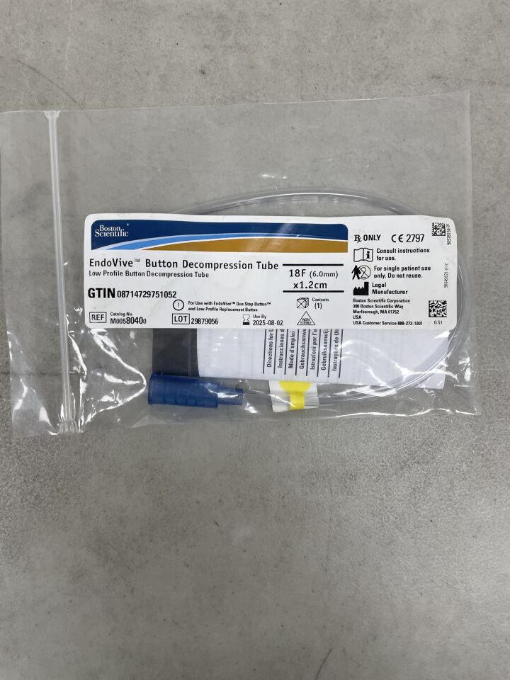 8040 - BOSTON SCIENTIFIC - Endovive Low Profile Decompression Tube, 18F x 1.2cm, (EA) - ( Expiry Date: 2025-08-02 )