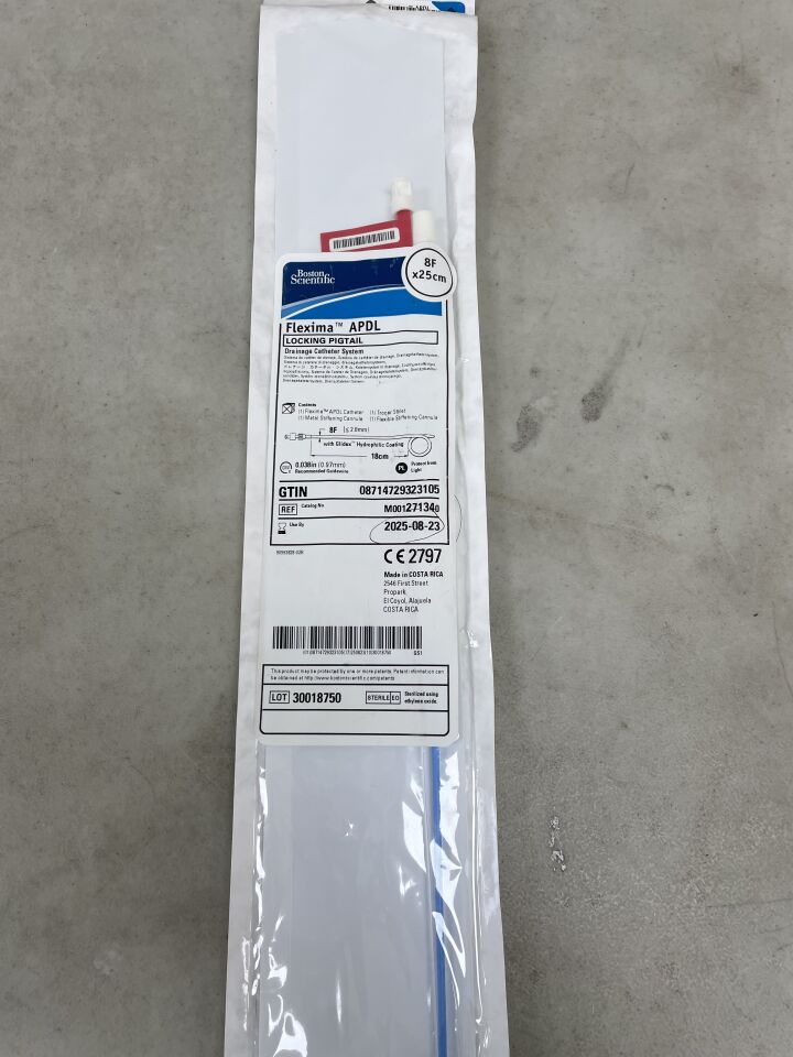 27134 - BOSTON SCIENTIFIC - Flexima APDL Drainage Catheter System - Locking Pigtail - 8Fr x 25cm, (EA) - ( Expiry Date: 2025-08-23 )