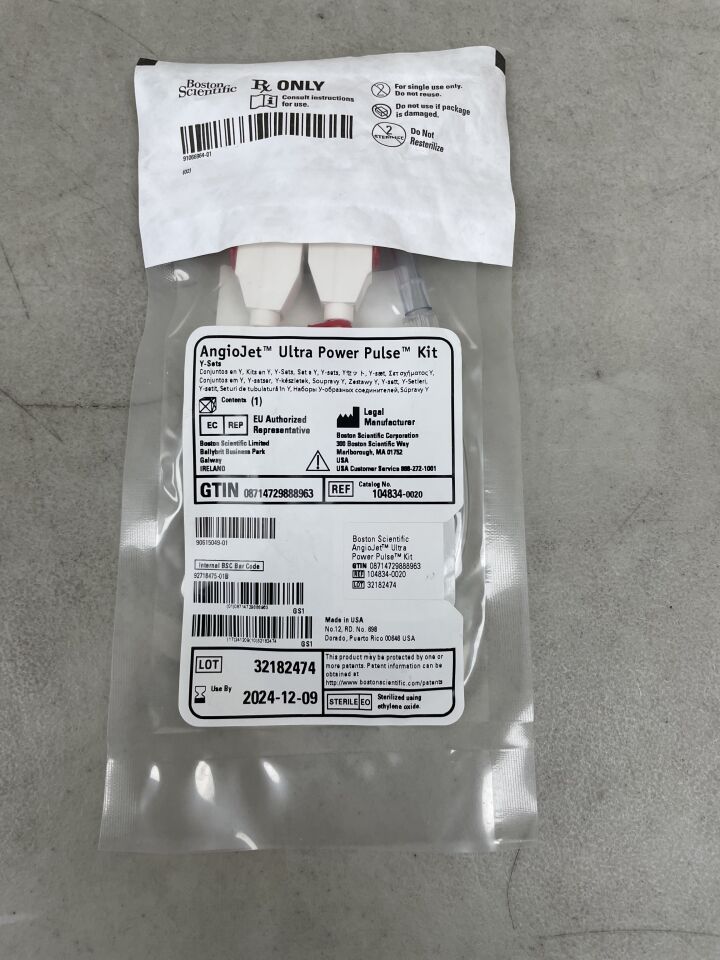104834 - BOSTON SCIENTIFIC - AngioJet Ultra Power Pulse Kit, (EA) - ( Expiry Date: 2024-12-09 )