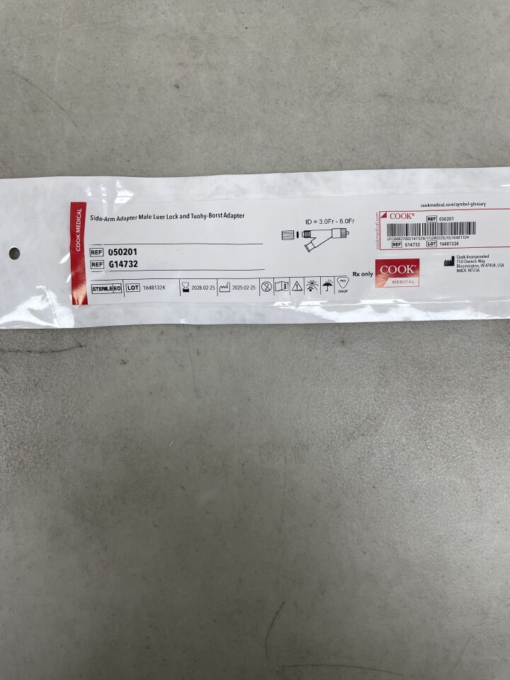 G14732 - COOK - Side-Arm Fitting 3F-6F, (EA) - ( Expiry Date: 2028-02-25 )