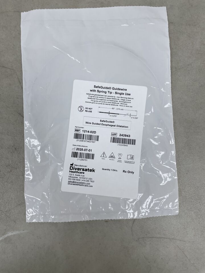 1214-02D - DIVERSATEK - SafeGuide Guidewire W/Spring Tip 83in. x 0.030in., (EA) - ( Expiry Date: 2099-12-31 )