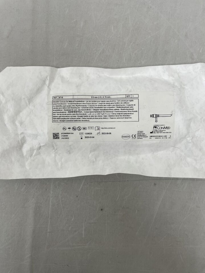 9718 - CONMED - Universal Shoulder Cannula Set 5.5mm x 70mm, (EA) - ( Expiry Date: 2025-04-04 )