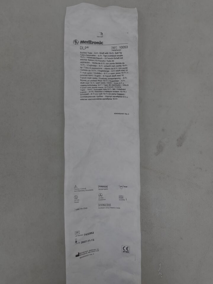 10053  -  MEDTRONIC  -  DLP Cardiac Suction Tube, 3", Soft Tip, 6F Shaft w/10F Tip , ( EA )  -  ( Expiry Date : 2027-11-15 )
