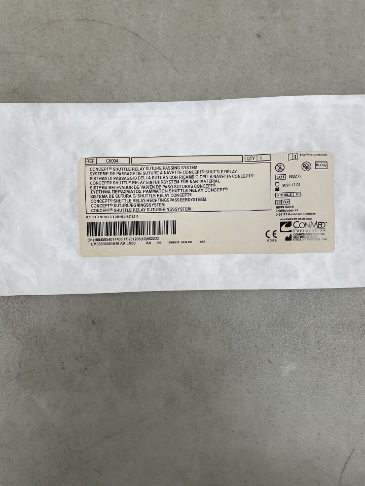 C6004 - CONMED - Shuttle Relay Suture Passer, (EA) - ( Expiry Date: 2023-12-03 )