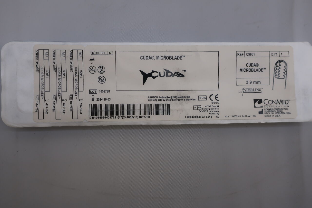 C9951 - CONMED - Sterling Cuda Micro Hub Aggressive Blade, 2.9 mm dia. x 7.6 cm Working Length, (EA) - ( Expiry Date: 2022-10-17 )