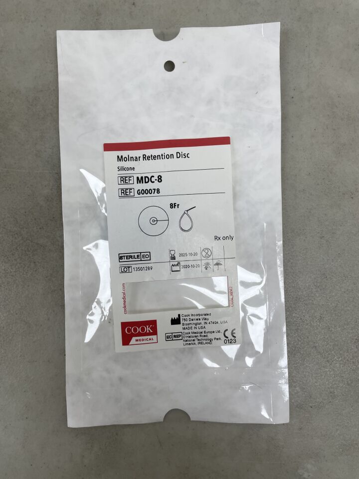 G00078 - COOK - Molnar Retention Disc, Silicone 8F, (EA) - ( Expiry Date: 2025-10-20 )