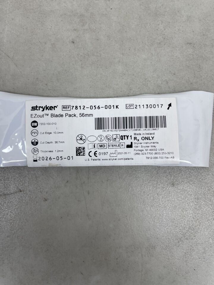 7812-056-001K  -  STRYKER  -  EZout Blade Pack, 56mm , ( EA )  -  ( Expiry Date : 2026-05-01 )