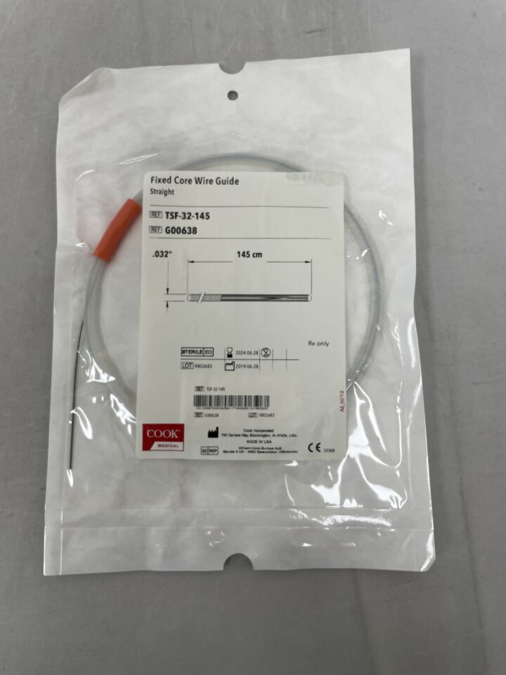 G00638 - COOK - Fixed Core Wire Guide, Straight, .032" x 145cm, (EA) - ( Expiry Date: 2024-04-15 )